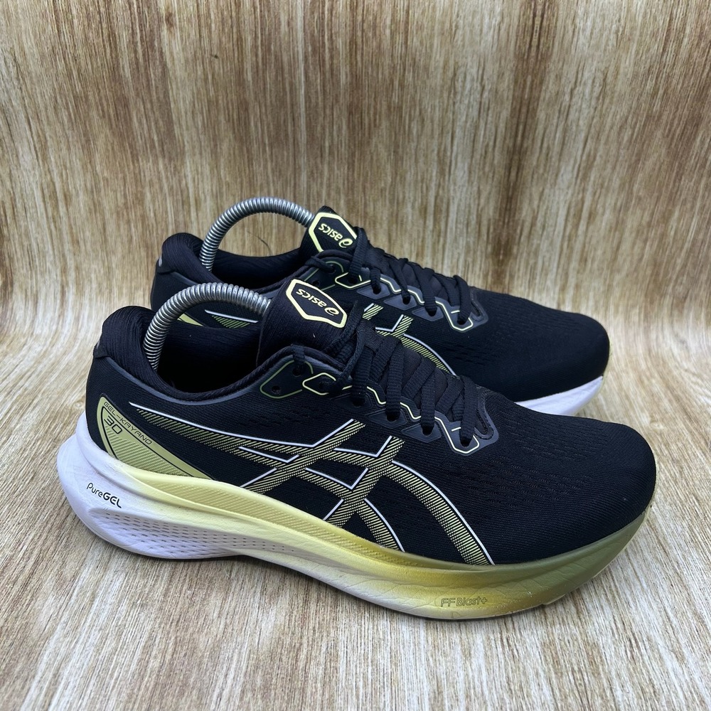ASICS Gel-Kayano 30 Running Shoes Men's Size 8 Black Glow Yellow 1011B548